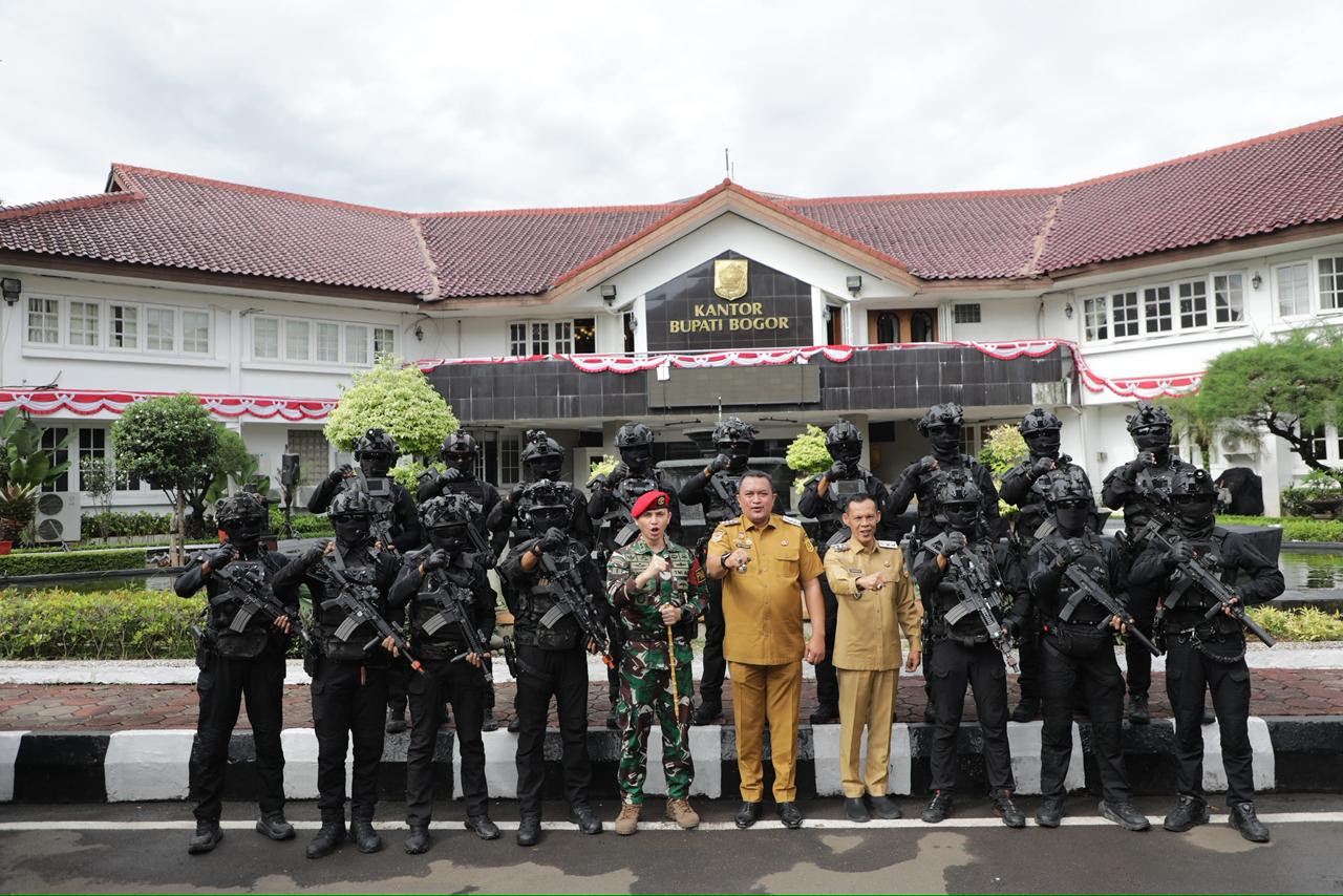 Forkopimda Kab. Bogor Tinjau Giat Latihan Satuan Purahmukim Ops Raid Basrah Batalyon 13